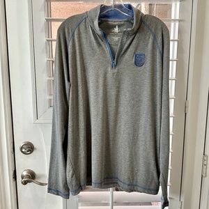 JOHNNIE-O HOAG CLASSIC NATURAL PERFORMANCE 1/4 ZIP PULLOVER MENS L GRAY BLUE